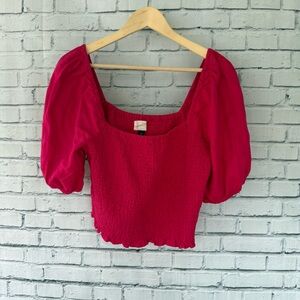 Universal Thread Fuchsia‎ Puff Sleeve Blouse
